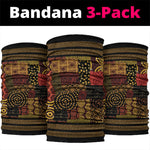 African American Quilt Inspired Neck Gaiter Earth Tone African Patchwork Motif