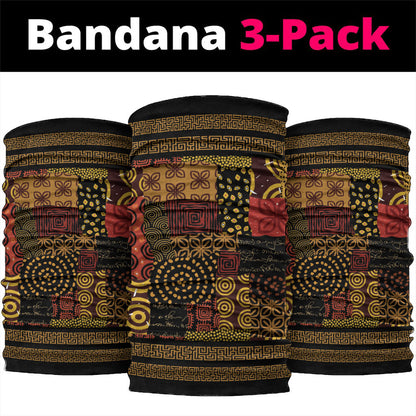 African American Quilt Inspired Neck Gaiter Earth Tone African Patchwork Motif