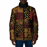 African American Quilt Inspired Padded Jacket Earth Tone African Patchwork Motif