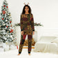 African American Quilt Inspired Christmas Pajama Set Earth Tone African Patchwork Motif