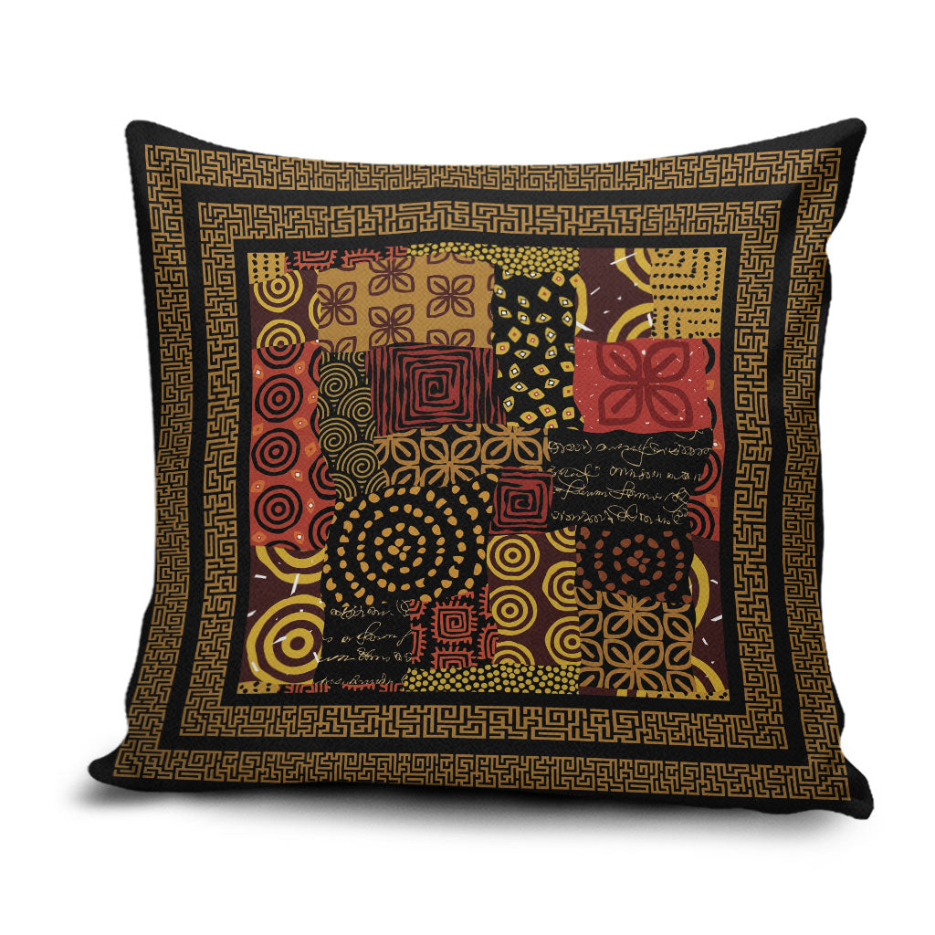 African American Quilt Inspired Pillow Cover Earth Tone African Patchwork Motif