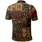 African American Quilt Inspired Polo Shirt Earth Tone African Patchwork Motif