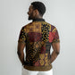 African American Quilt Inspired Polo Shirt Earth Tone African Patchwork Motif