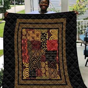 African American Quilt Inspired Quilt Earth Tone African Patchwork Motif