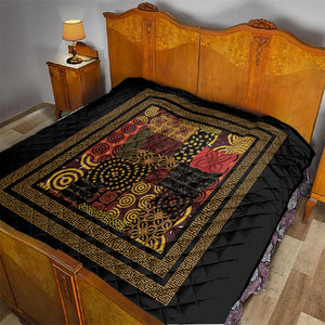 African American Quilt Inspired Quilt Earth Tone African Patchwork Motif
