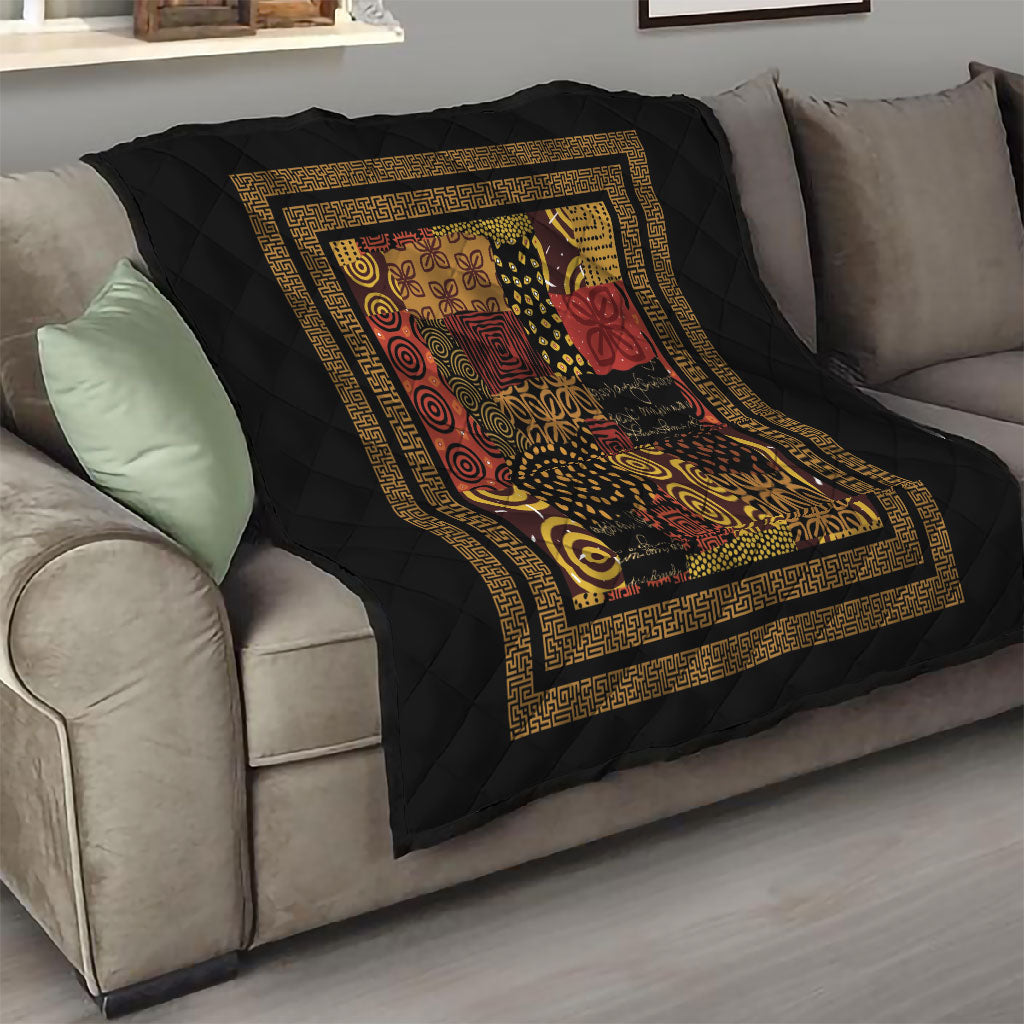 African American Quilt Inspired Quilt Earth Tone African Patchwork Motif