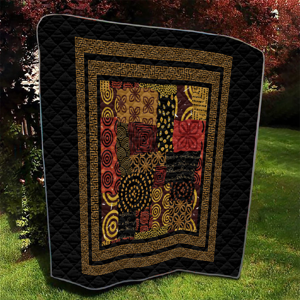 African American Quilt Inspired Quilt Earth Tone African Patchwork Motif