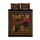 African American Quilt Inspired Quilt Bed Set Earth Tone African Patchwork Motif