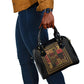 African American Quilt Inspired Shoulder Handbag Earth Tone African Patchwork Motif