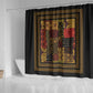African American Quilt Inspired Shower Curtain Earth Tone African Patchwork Motif