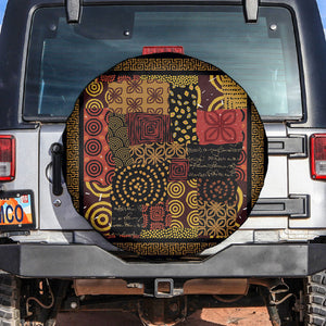 African American Quilt Inspired Spare Tire Cover Earth Tone African Patchwork Motif