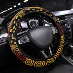 African American Quilt Inspired Steering Wheel Cover Earth Tone African Patchwork Motif