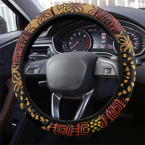 African American Quilt Inspired Steering Wheel Cover Earth Tone African Patchwork Motif