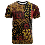 African American Quilt Inspired T shirt Earth Tone African Patchwork Motif