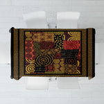 African American Quilt Inspired Tablecloth Earth Tone African Patchwork Motif