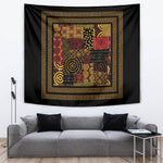 African American Quilt Inspired Tapestry Earth Tone African Patchwork Motif