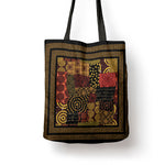 African American Quilt Inspired Tote Bag Earth Tone African Patchwork Motif