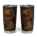 African American Quilt Inspired Tumbler Cup Earth Tone African Patchwork Motif