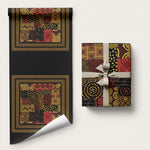 African American Quilt Inspired Wrapping Paper Earth Tone African Patchwork Motif