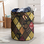 African American Quilt Inspired Laundry Basket Ethnic Bohemian Rhombus Patchwork
