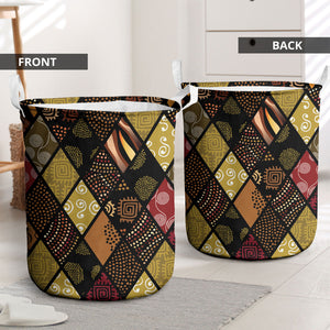 African American Quilt Inspired Laundry Basket Ethnic Bohemian Rhombus Patchwork