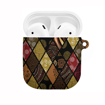 African American Quilt Inspired AirPods Case Ethnic Bohemian Rhombus Patchwork