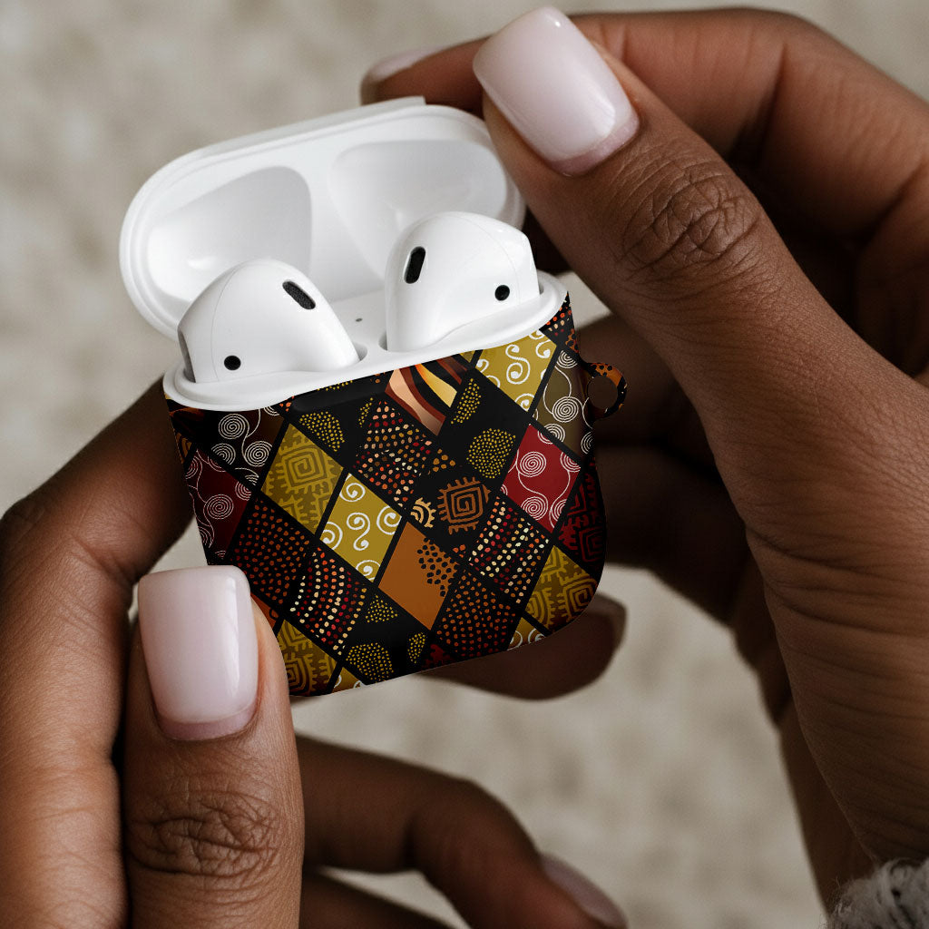 African American Quilt Inspired AirPods Case Ethnic Bohemian Rhombus Patchwork