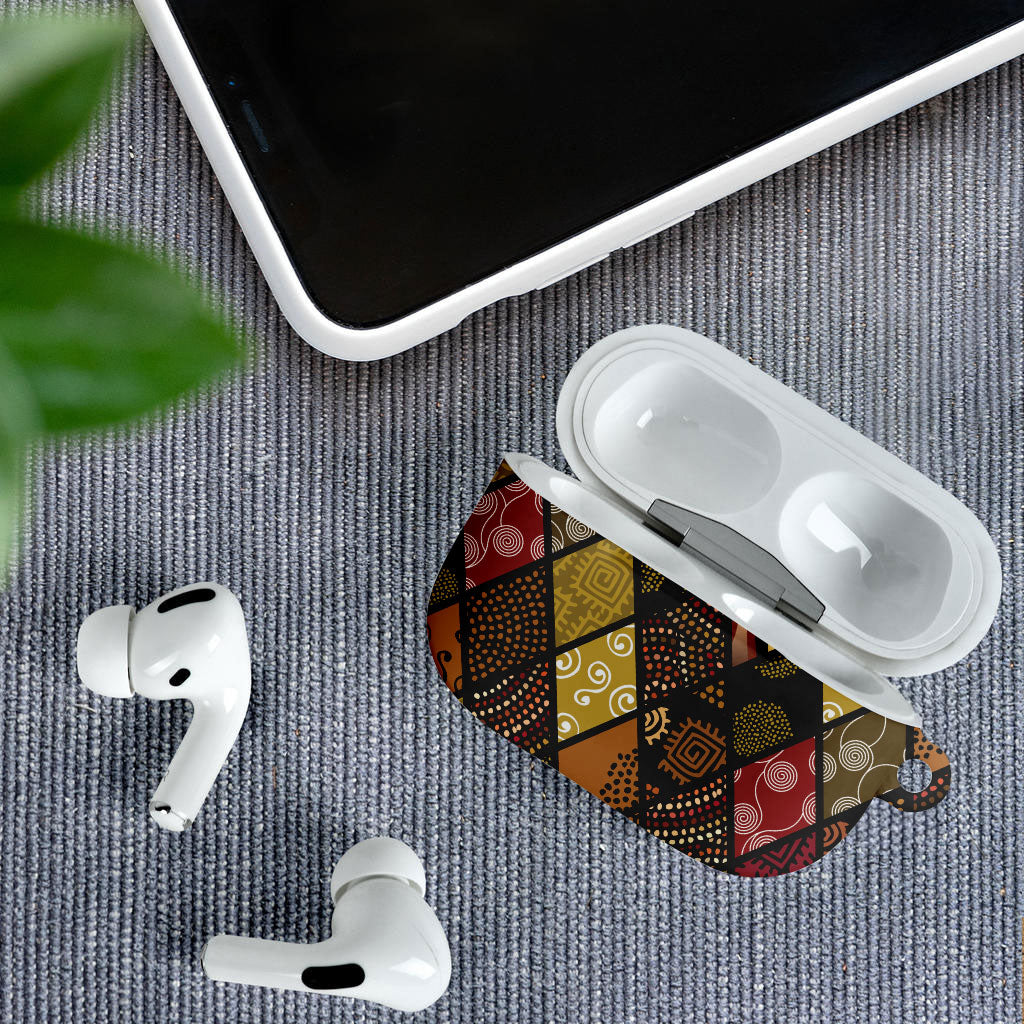 African American Quilt Inspired AirPods Case Ethnic Bohemian Rhombus Patchwork