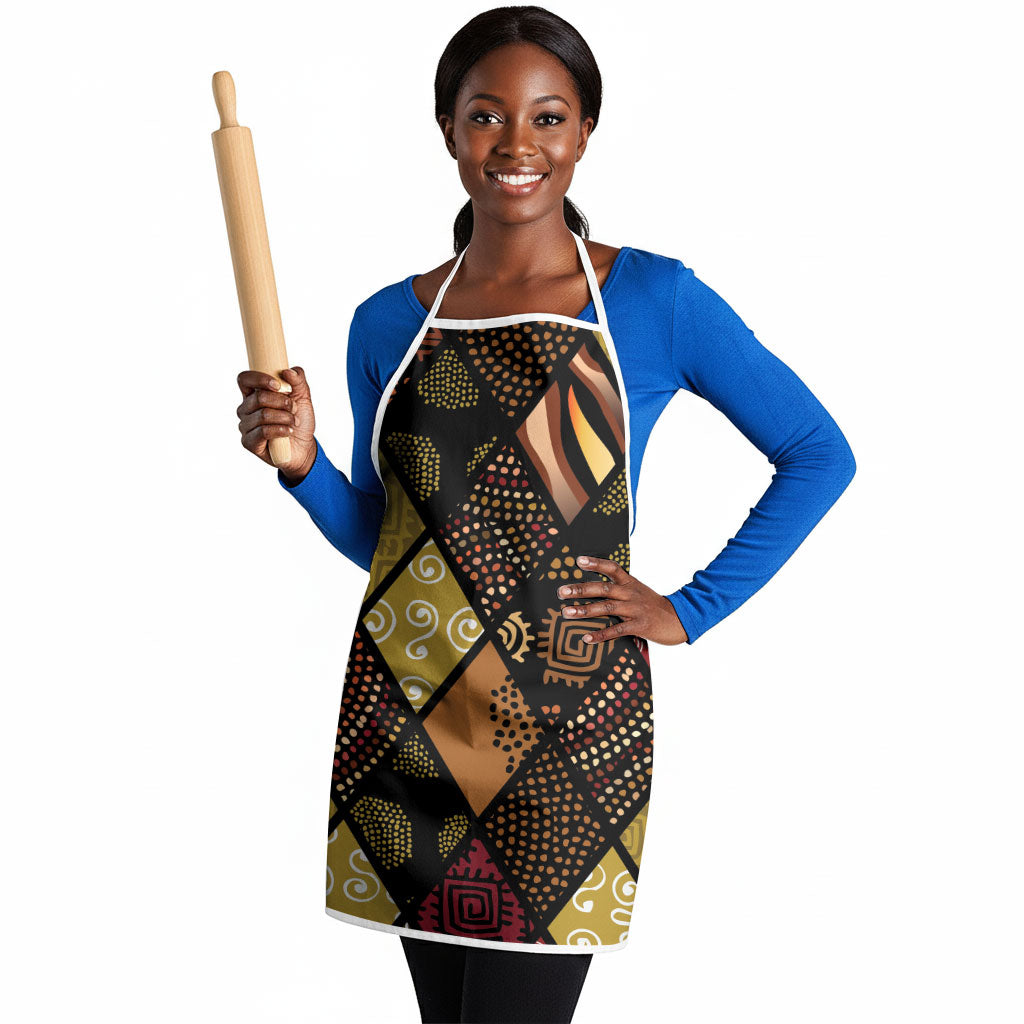 African American Quilt Inspired Apron Ethnic Bohemian Rhombus Patchwork