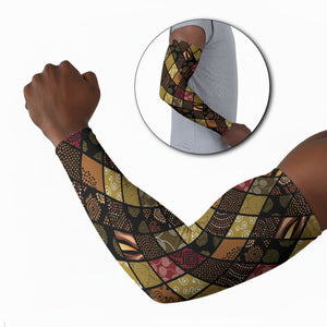 African American Quilt Inspired Arm Sleeves Ethnic Bohemian Rhombus Patchwork