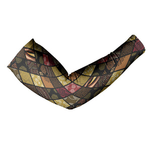 African American Quilt Inspired Arm Sleeves Ethnic Bohemian Rhombus Patchwork