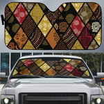African American Quilt Inspired Auto Sun Shade Ethnic Bohemian Rhombus Patchwork