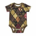 African American Quilt Inspired Baby Onesie Ethnic Bohemian Rhombus Patchwork