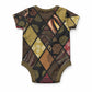 African American Quilt Inspired Baby Onesie Ethnic Bohemian Rhombus Patchwork
