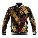 African American Quilt Inspired Baseball Jacket Ethnic Bohemian Rhombus Patchwork