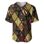 African American Quilt Inspired Baseball Jersey Ethnic Bohemian Rhombus Patchwork