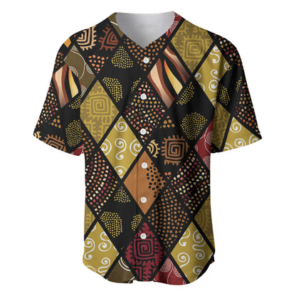 African American Quilt Inspired Baseball Jersey Ethnic Bohemian Rhombus Patchwork