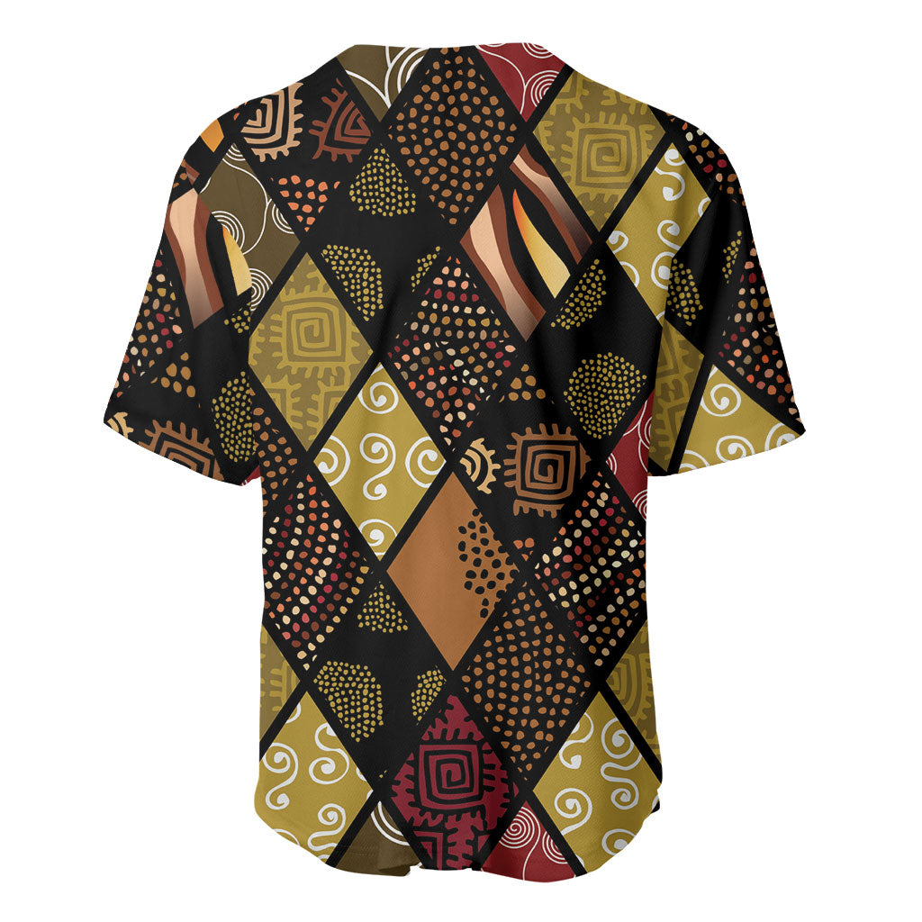 African American Quilt Inspired Baseball Jersey Ethnic Bohemian Rhombus Patchwork