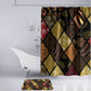 African American Quilt Inspired Bathroom Set Ethnic Bohemian Rhombus Patchwork