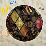 African American Quilt Inspired Beach Blanket Ethnic Bohemian Rhombus Patchwork