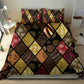 African American Quilt Inspired Bedding Set Ethnic Bohemian Rhombus Patchwork