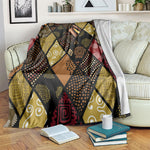 African American Quilt Inspired Blanket Ethnic Bohemian Rhombus Patchwork