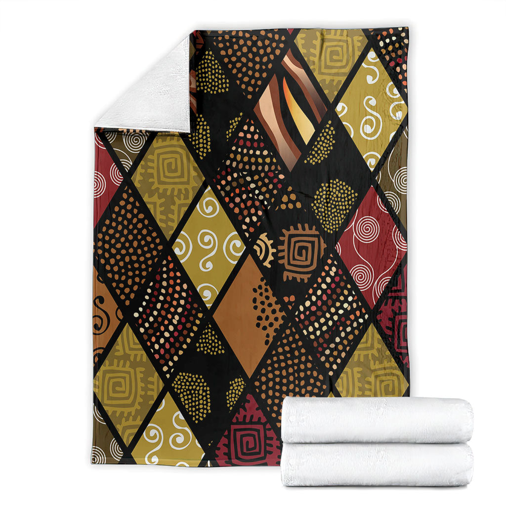African American Quilt Inspired Blanket Ethnic Bohemian Rhombus Patchwork