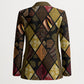 African American Quilt Inspired Blazer Ethnic Bohemian Rhombus Patchwork