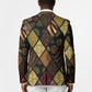 African American Quilt Inspired Blazer Ethnic Bohemian Rhombus Patchwork