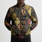African American Quilt Inspired Bomber Puffer Jacket Ethnic Bohemian Rhombus Patchwork