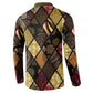 African American Quilt Inspired Button Sweatshirt Ethnic Bohemian Rhombus Patchwork