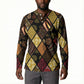 African American Quilt Inspired Button Sweatshirt Ethnic Bohemian Rhombus Patchwork