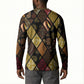 African American Quilt Inspired Button Sweatshirt Ethnic Bohemian Rhombus Patchwork