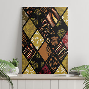 African American Quilt Inspired Canvas Wall Art Ethnic Bohemian Rhombus Patchwork